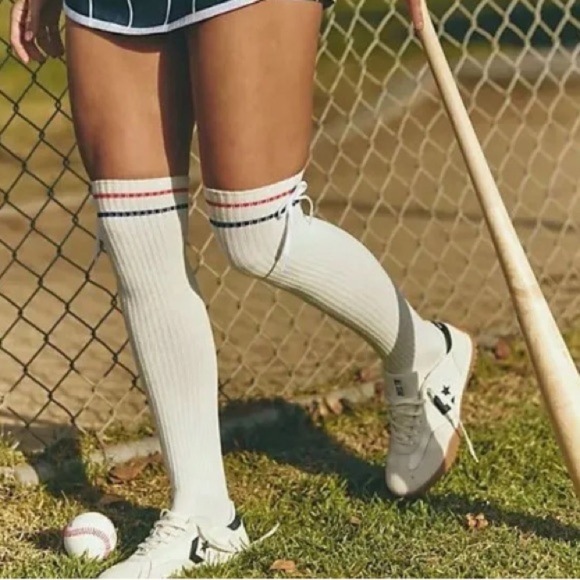 FP Movement by Free People Accessories - FP Movement Knee-High Socks with bow-White